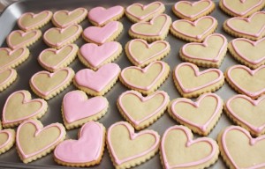 Light Pink Heart Sugar Cookies